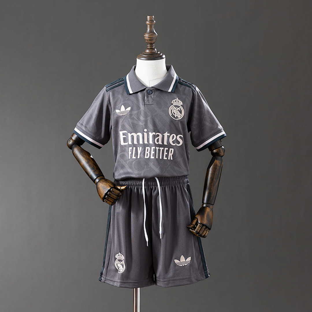 Real Madrid 24_25 Third Away kids kit Jersey SZIE 16-28
