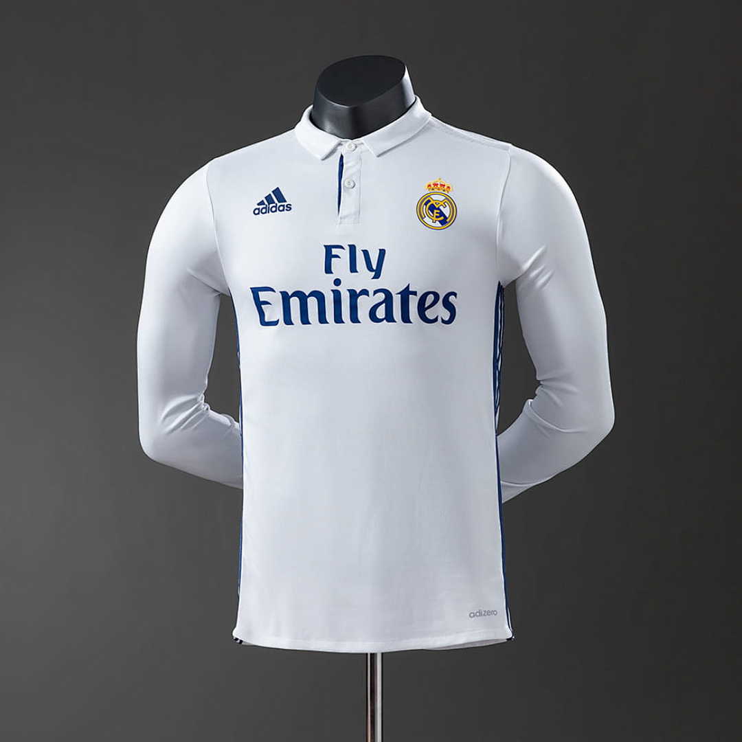 Real Madrid 16_17 Home Long Sleeve Player Version Retro Jersey S-3XL