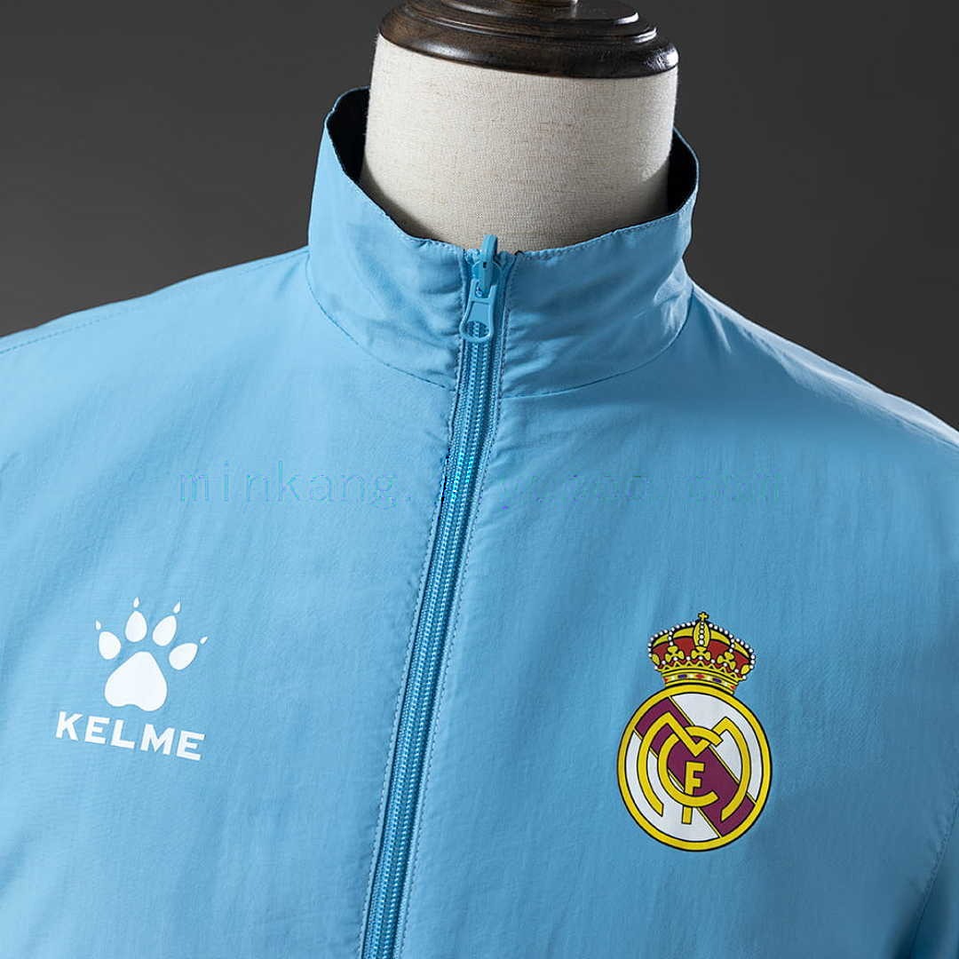 Real Madrid Reversible Jacket Windbreaker - Navy &amp; Sky Blue S-XXL 10