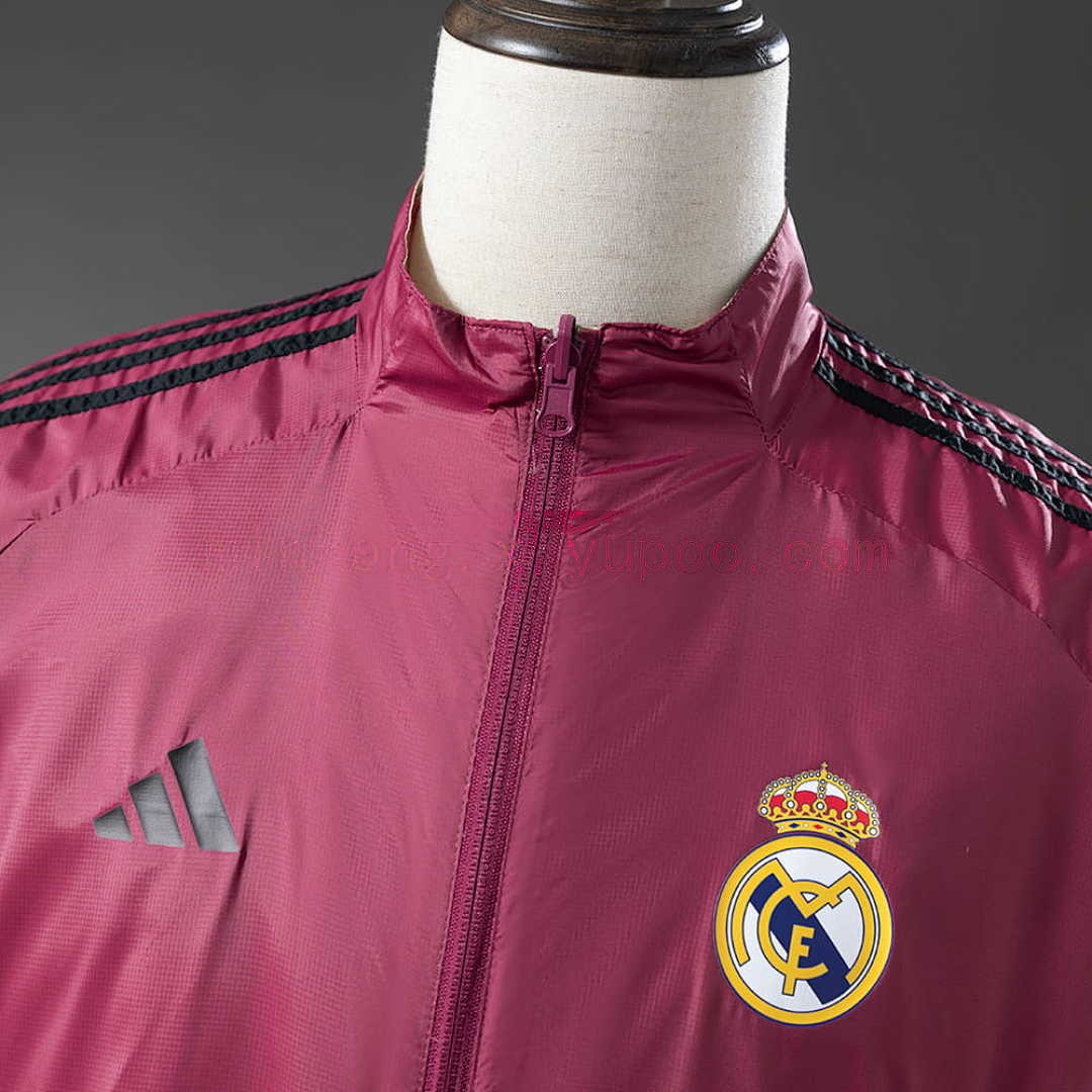 Real Madrid Reversible Jacket Windbreaker - Beige &amp; Red S-XXL 10