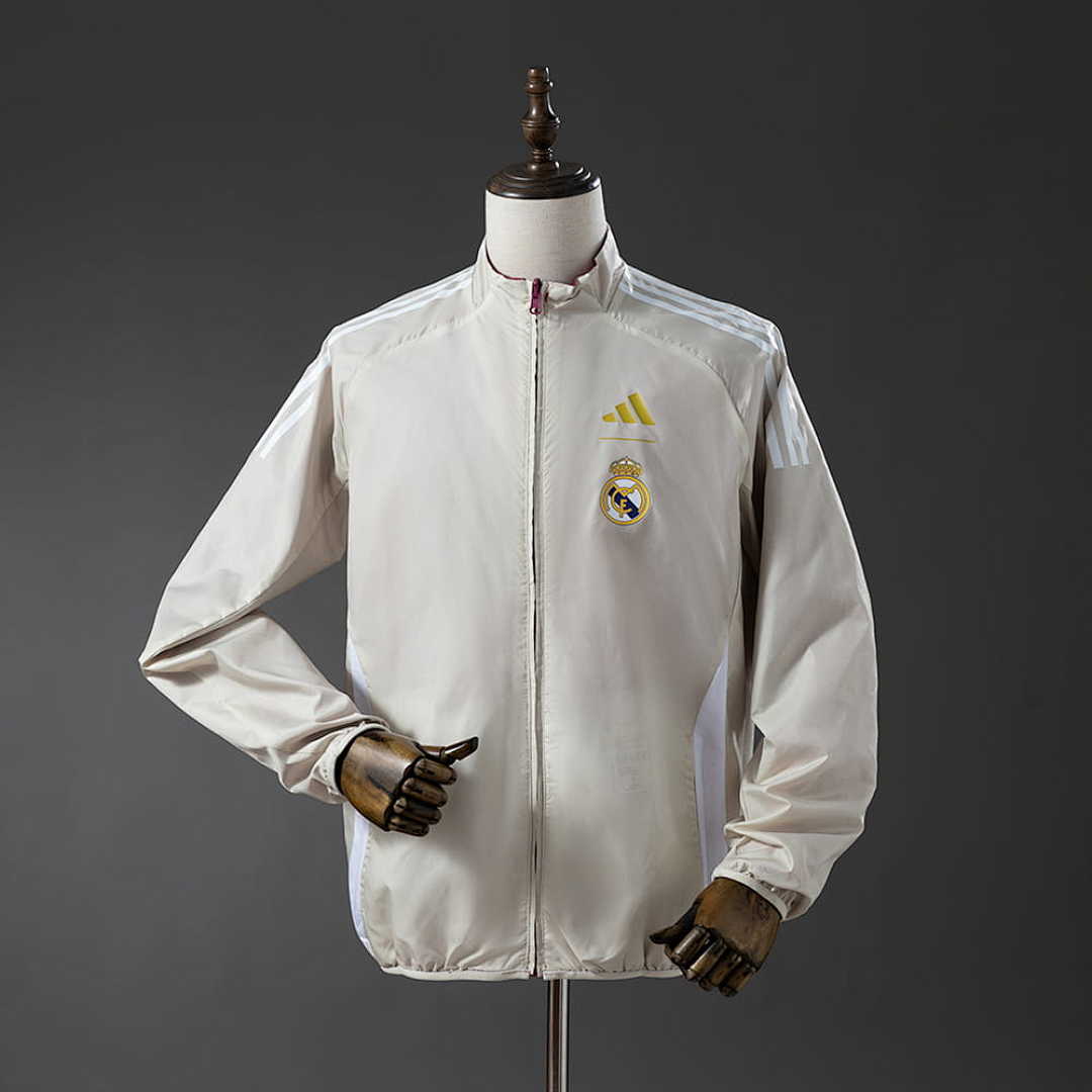 Real Madrid Reversible Jacket Windbreaker - Beige &amp; Red S-XXL 2