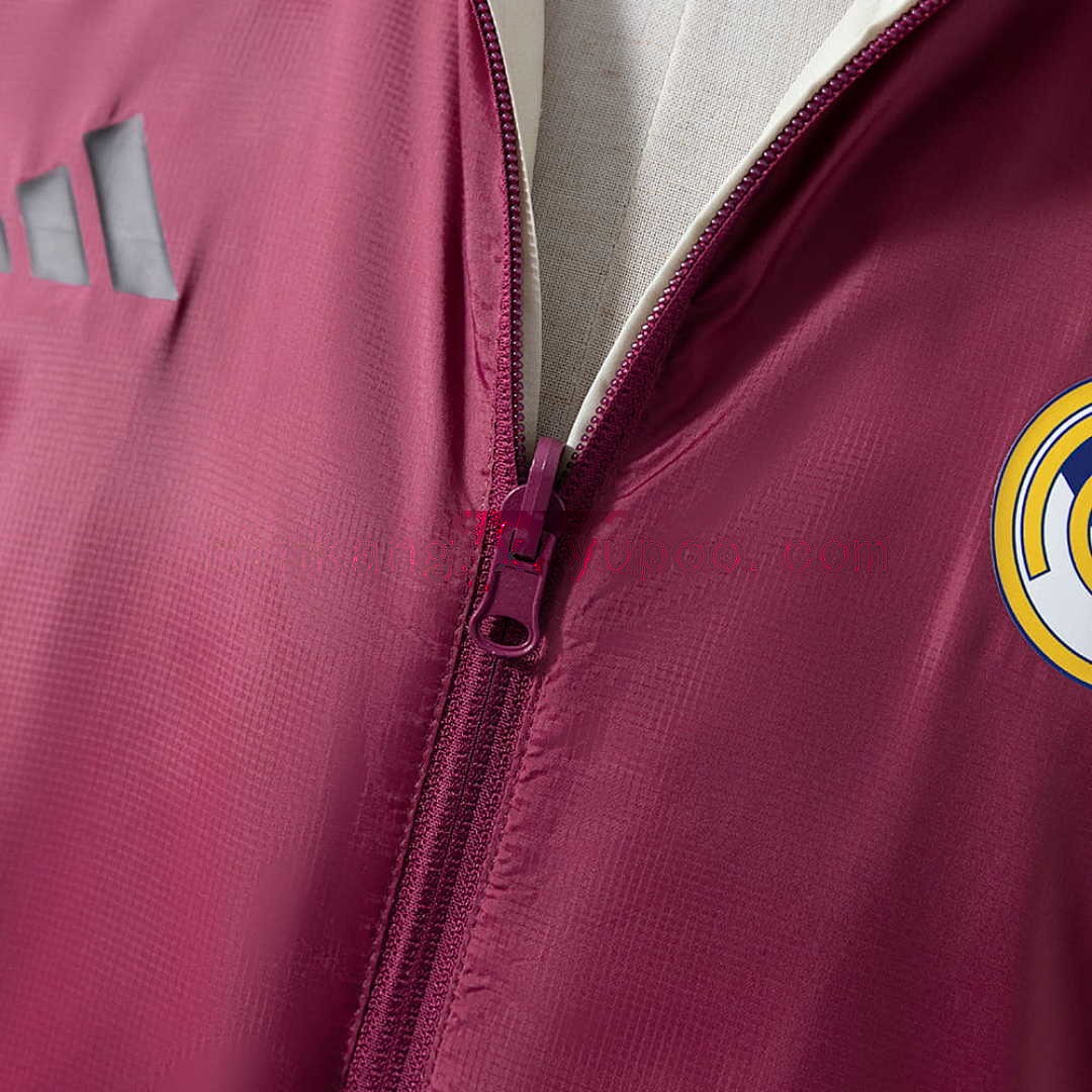 Real Madrid Reversible Jacket Windbreaker - Beige &amp; Red S-XXL 7
