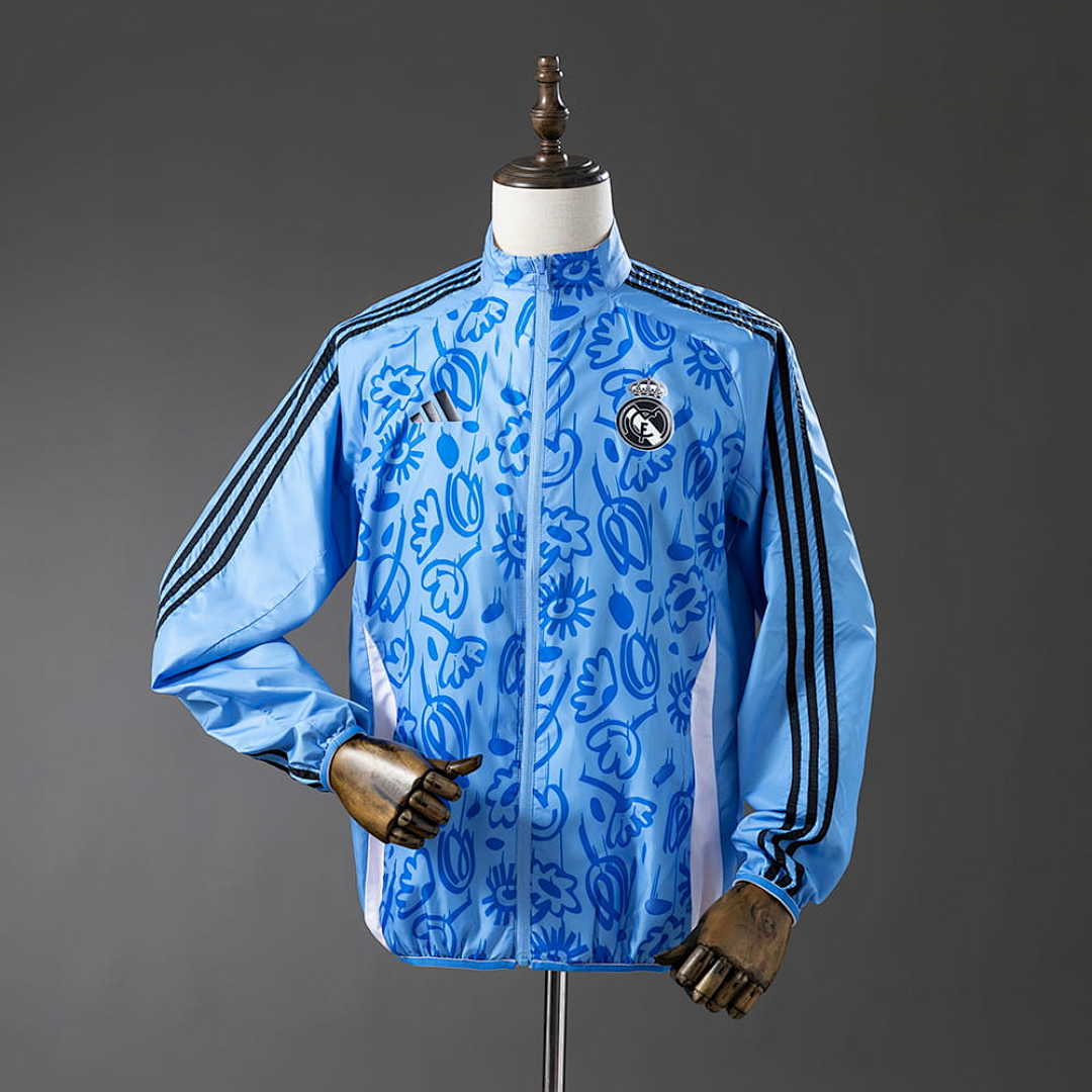 Real Madrid Reversible Jacket Windbreaker - Beige &amp; Blue S-XXL 3