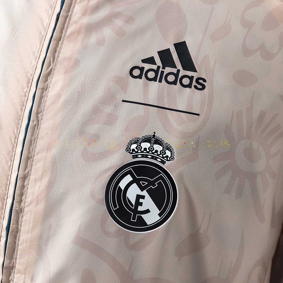Real Madrid Reversible Jacket Windbreaker - Beige &amp; Blue S-XXL 4