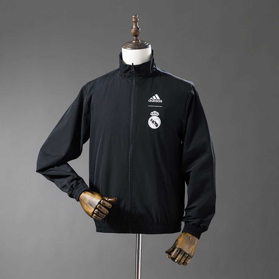 Real Madrid Reversible Jacket Windbreaker - Black&amp;Black Dragon S-XXL 2