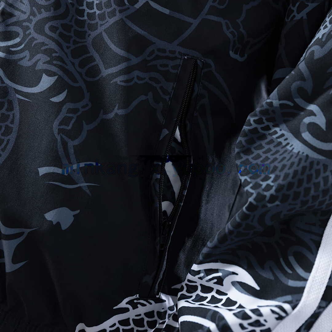 Real Madrid Reversible Jacket Windbreaker - Black&amp;Black Dragon S-XXL 5