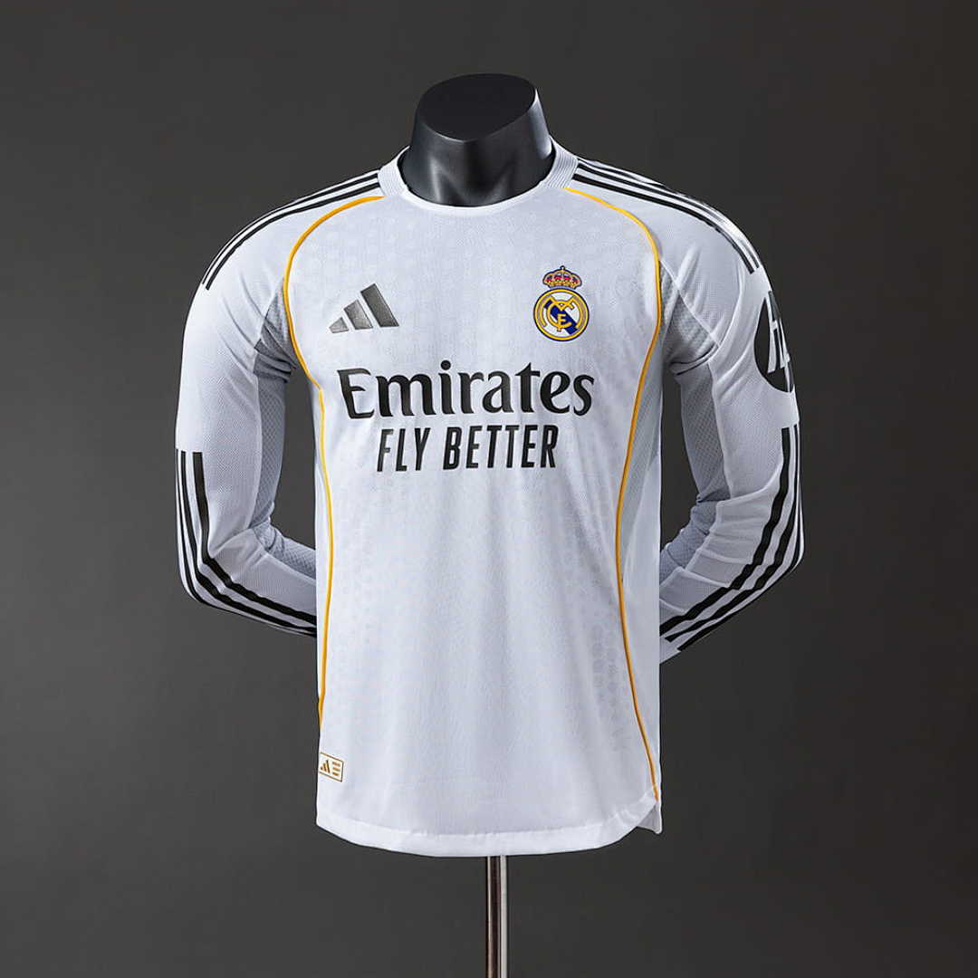 Real Madrid 25_26 Home Long Sleeve Player Version Jersey S-3XL