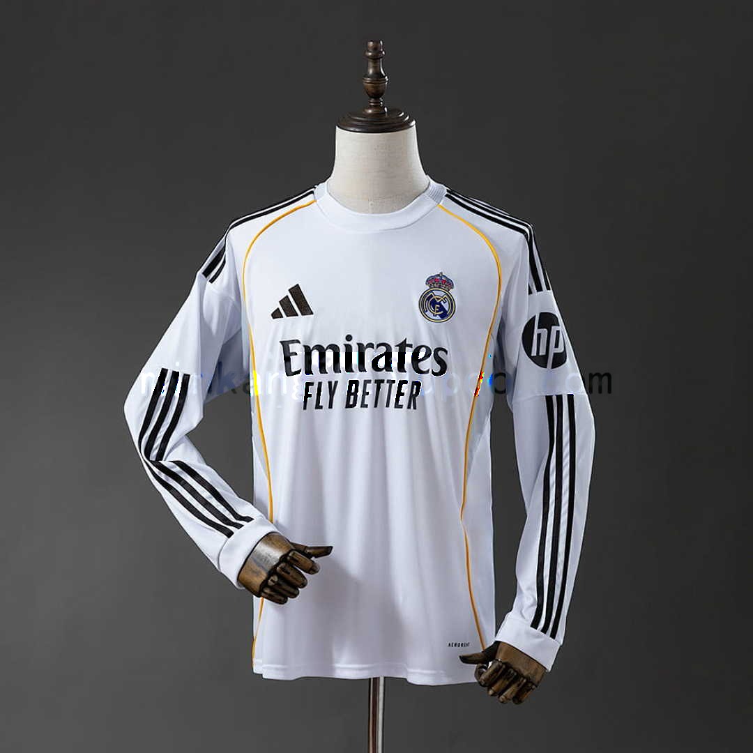 Real Madrid 25_26 Home Long Sleeve Jersey S-4XL