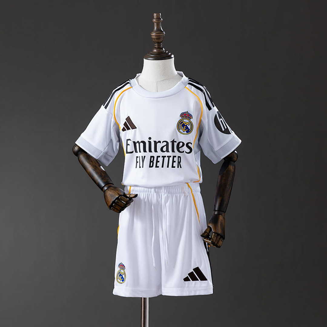 Real Madrid 25_26 Home kids kit Jersey SZIE 16-28