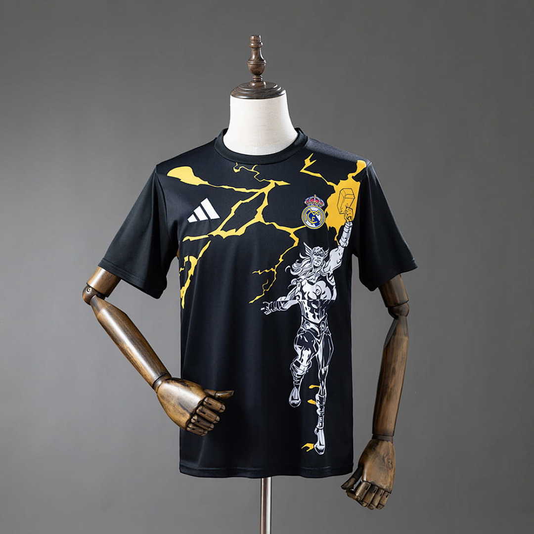 Real Madrid 25_26 Avengers - Pre-Match(Black) Jersey S-4XL