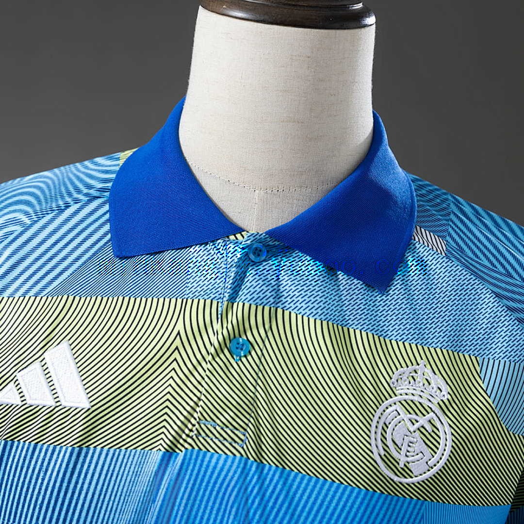 Real Madrid 25_26 POLO - Green Striped Tray S-XXL 6
