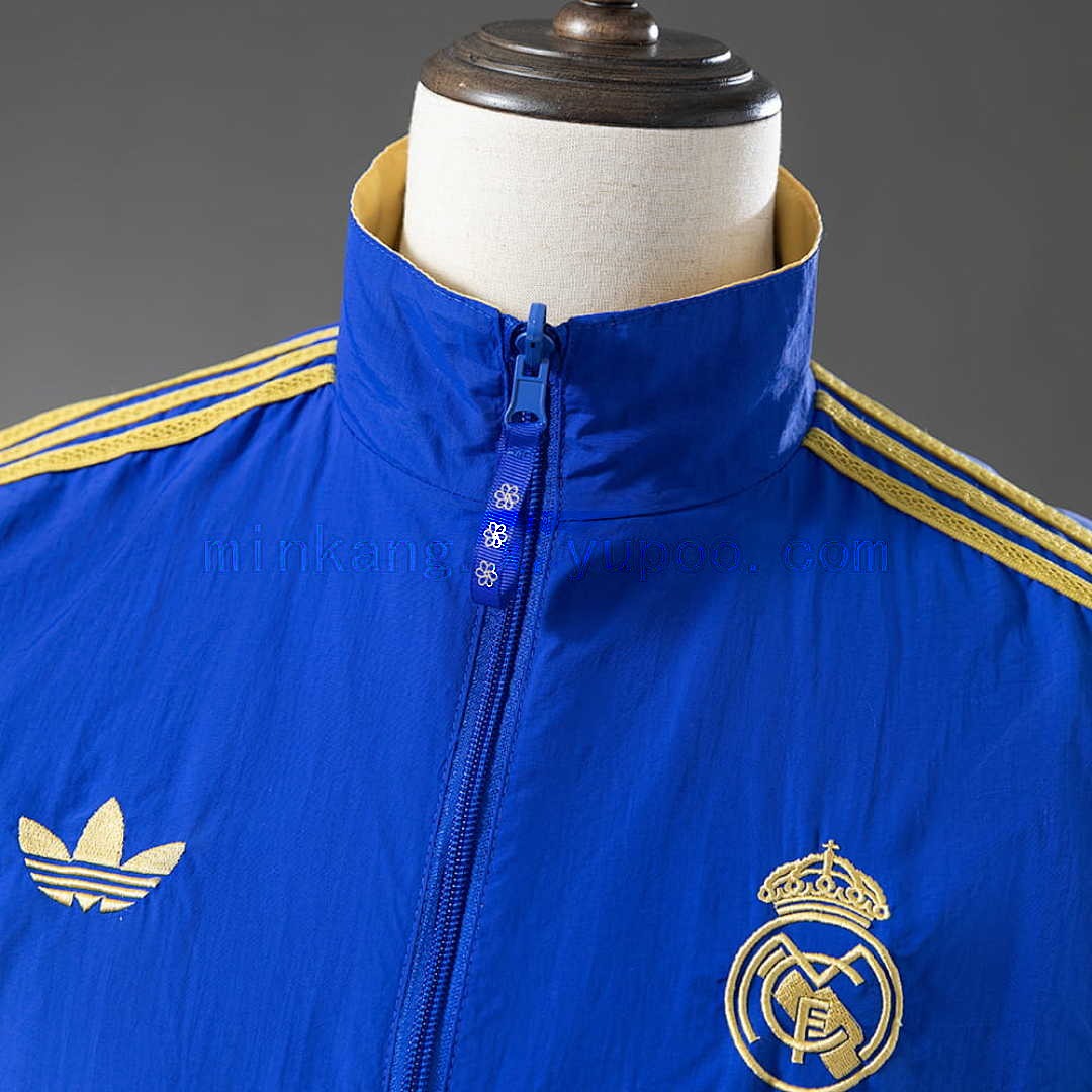 Real Madrid Reversible Jacket Windbreaker - Blue &amp; Yellow S-XXL 11
