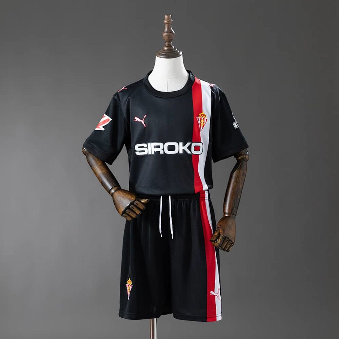 Sporting Gijon 25_26 Away Kids Kit Jersey Size 16-28