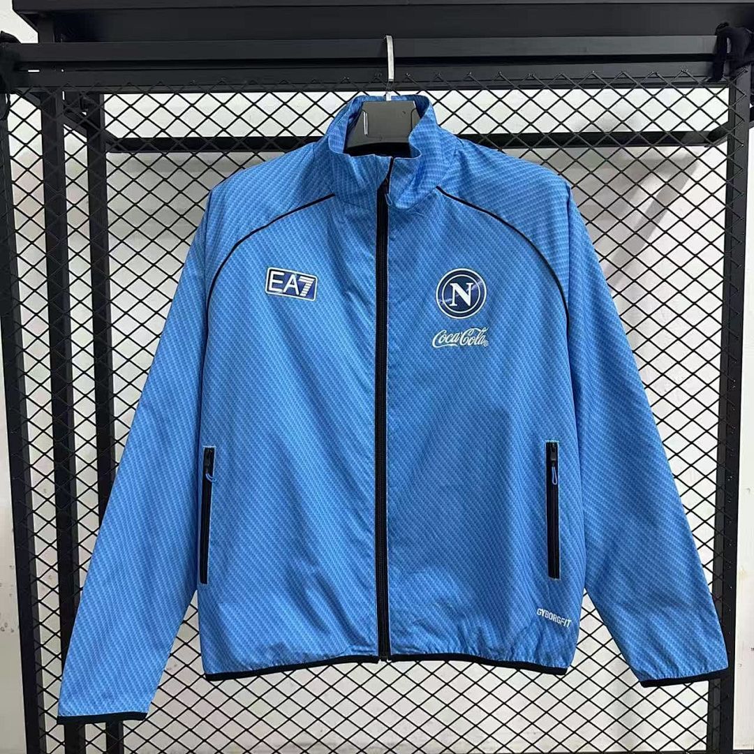 25_26 Napoli pad printed blue waterproof windbreaker