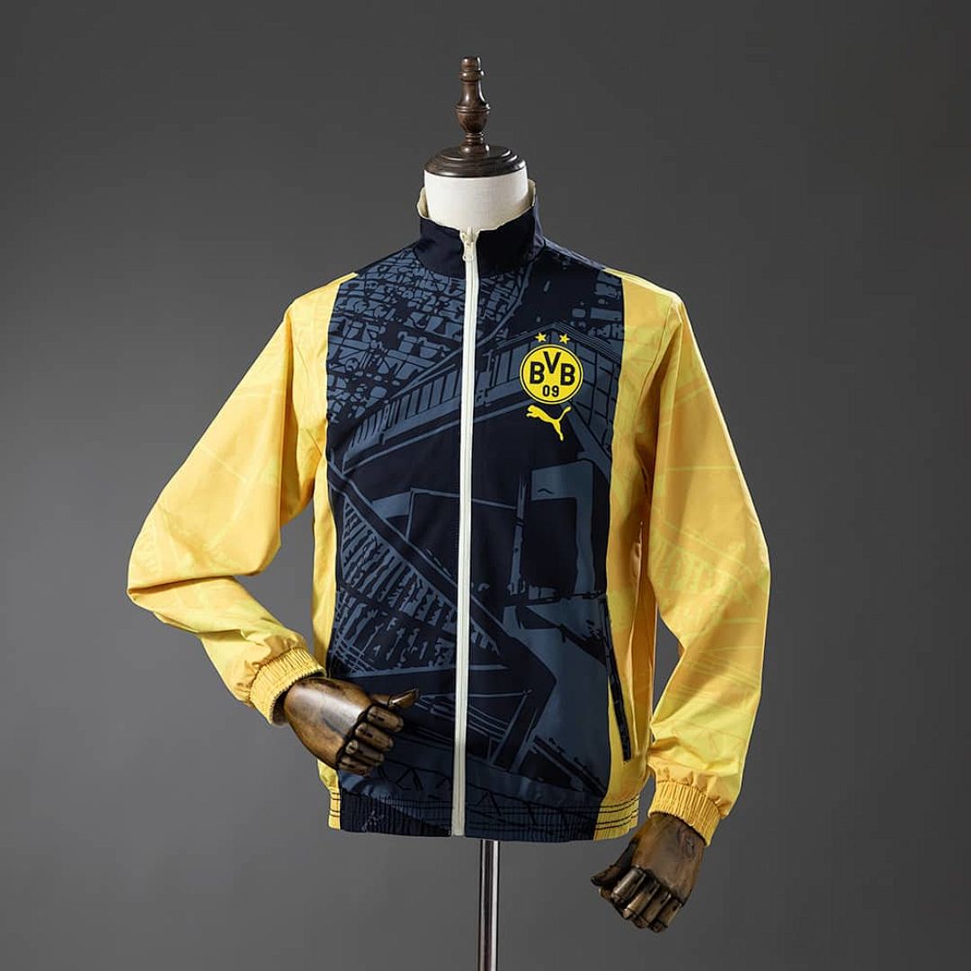Borussia Dortmund reversible chaqueta chubasquero - negro &amp; Beige S-XXL 3