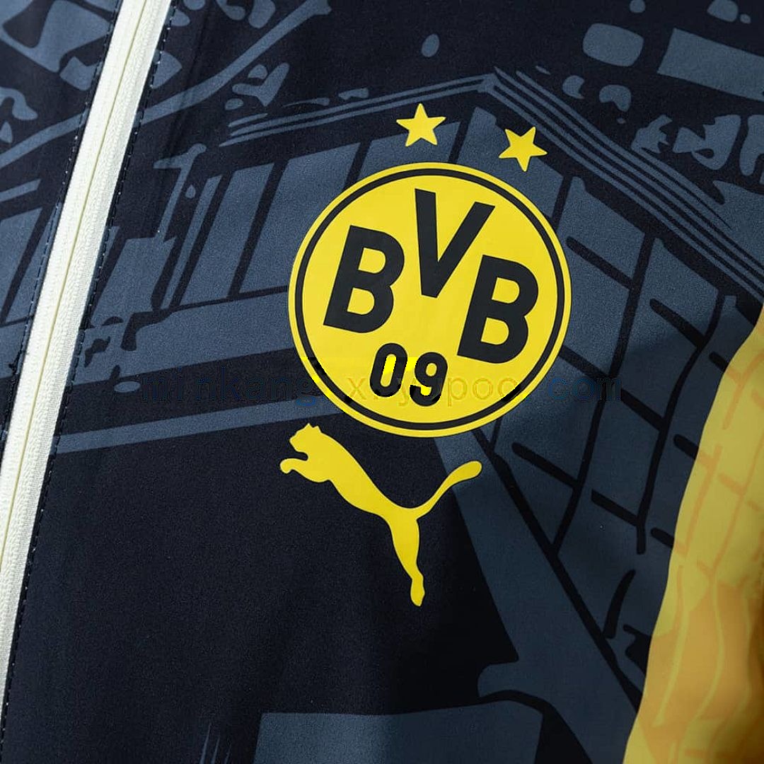 Borussia Dortmund reversible chaqueta chubasquero - negro &amp; Beige S-XXL 4