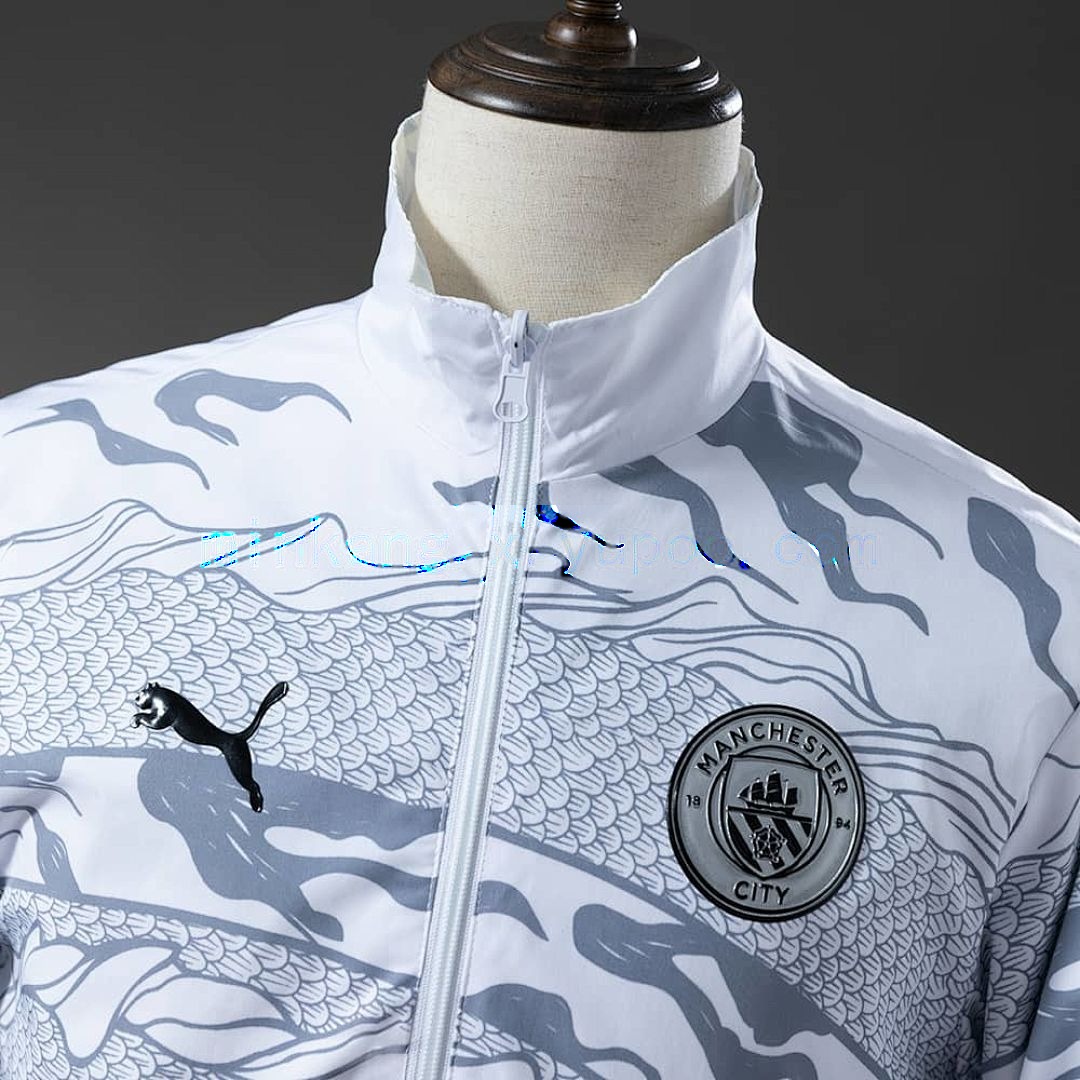 Manchester City Reversible Jacket Windbreaker - White &amp; Mint Green S-XXL 10