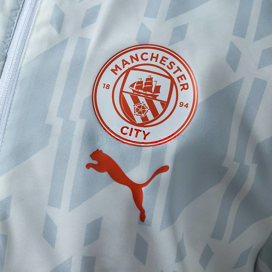Manchester City Reversible Jacket Windbreaker - White &amp; Mint Green S-XXL 4