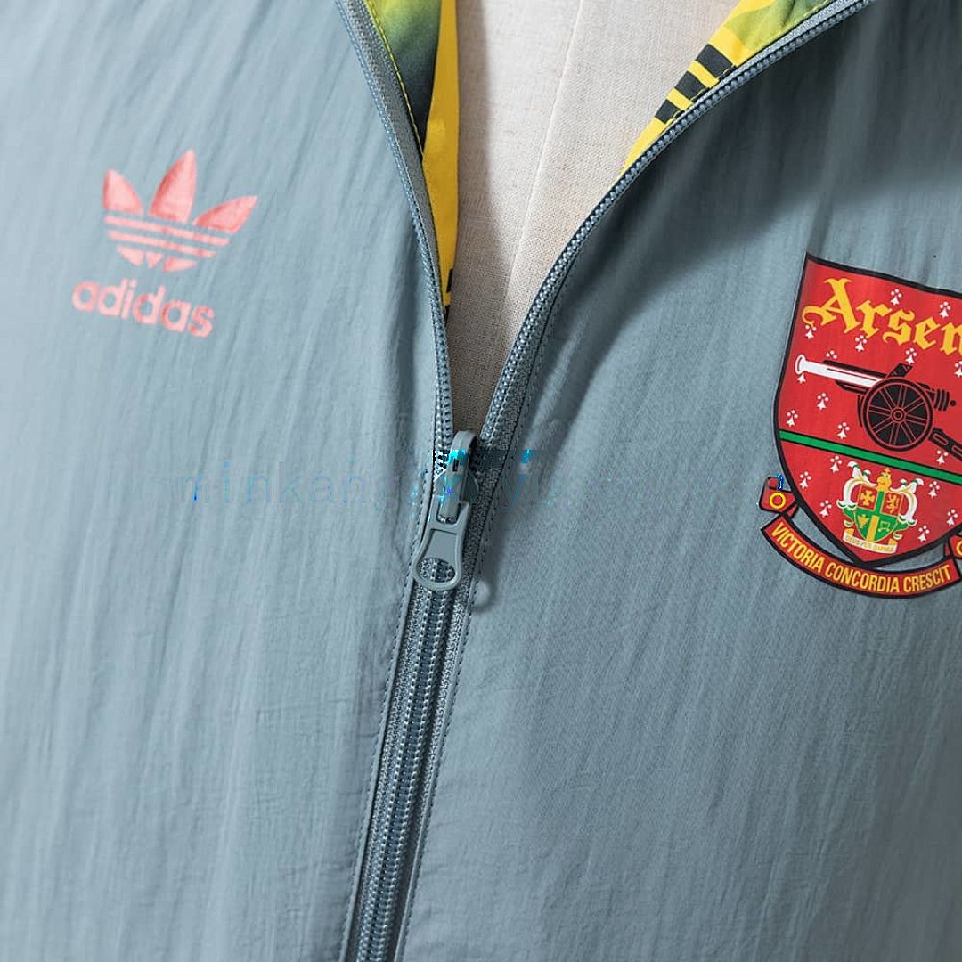 Arsenal Reversible Jacket Windbreaker - Yellow &amp; Grey S-XXL 7