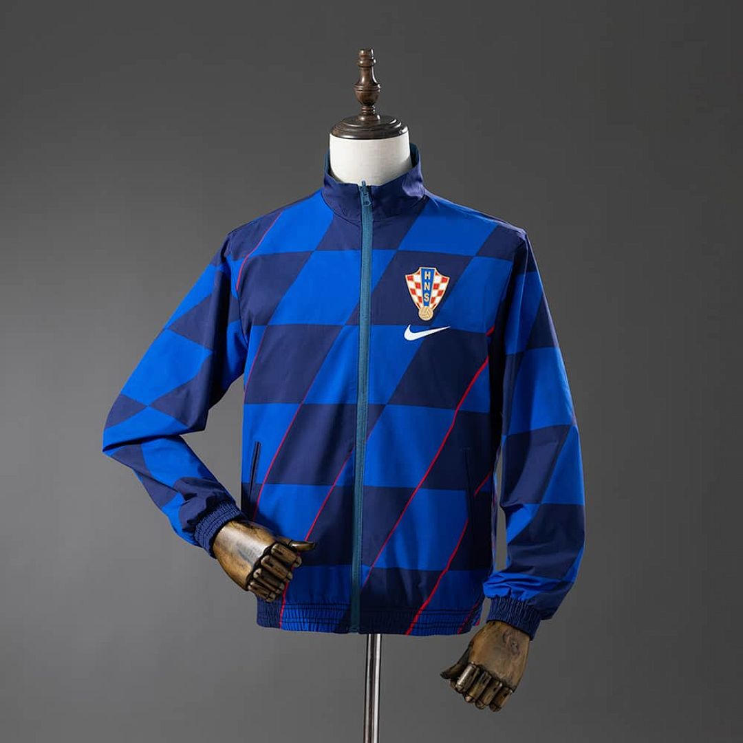 Croatian Reversible Jacket Windbreaker - Navy Blue &amp; Sky Blue S-XXL 2