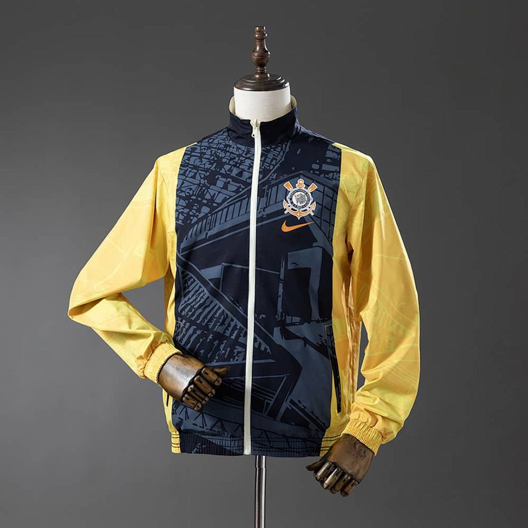 Corinthians Reversible Jacket Windbreaker - Beige &amp; Black S-XXL 3