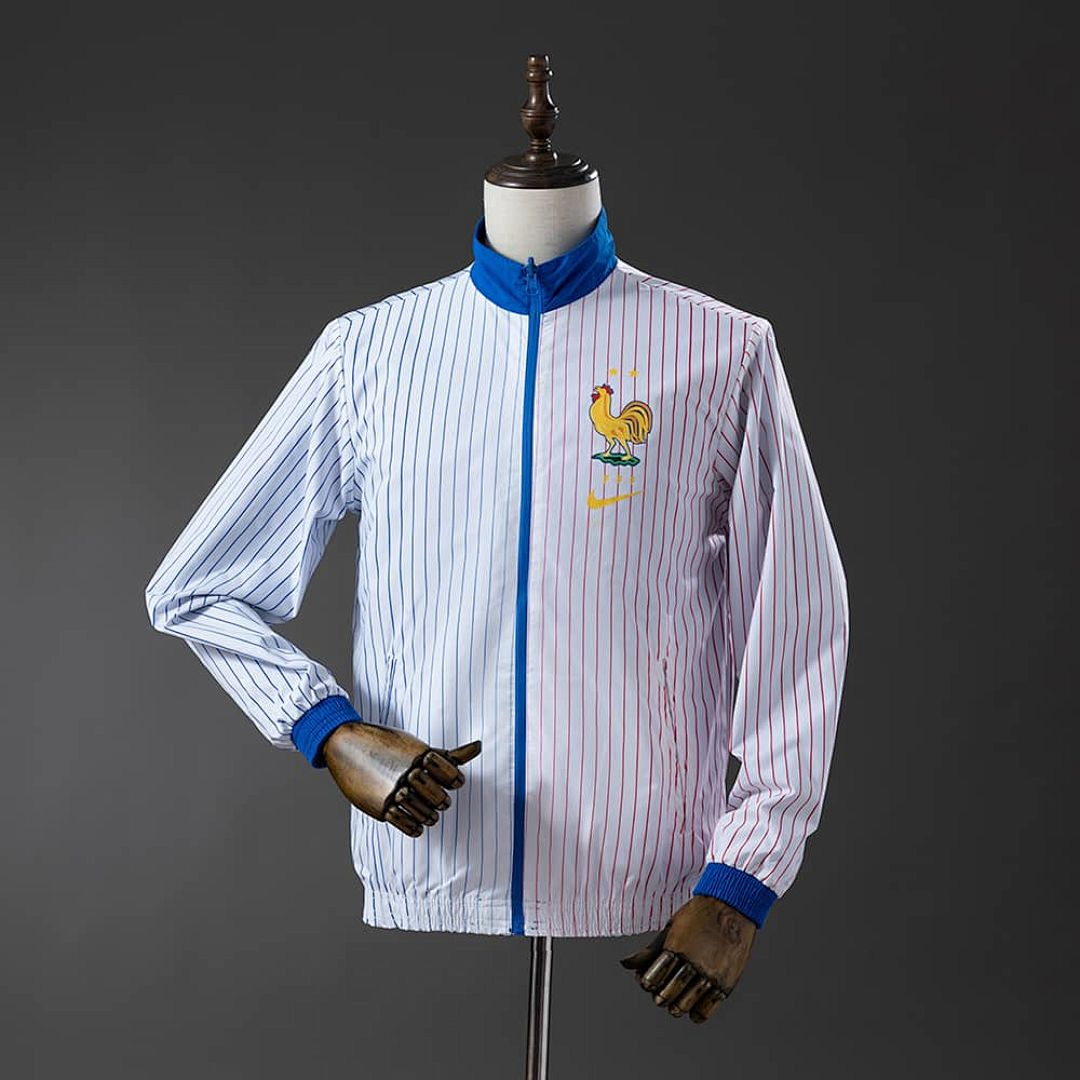 French Reversible Jacket Windbreaker - White &amp; Blue S-XXL 2