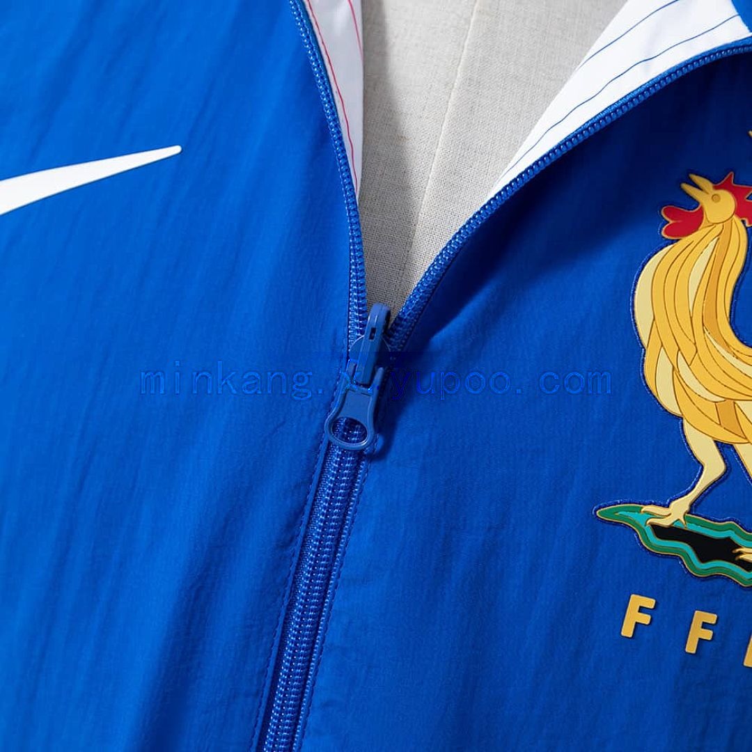 French Reversible Jacket Windbreaker - White &amp; Blue S-XXL 7