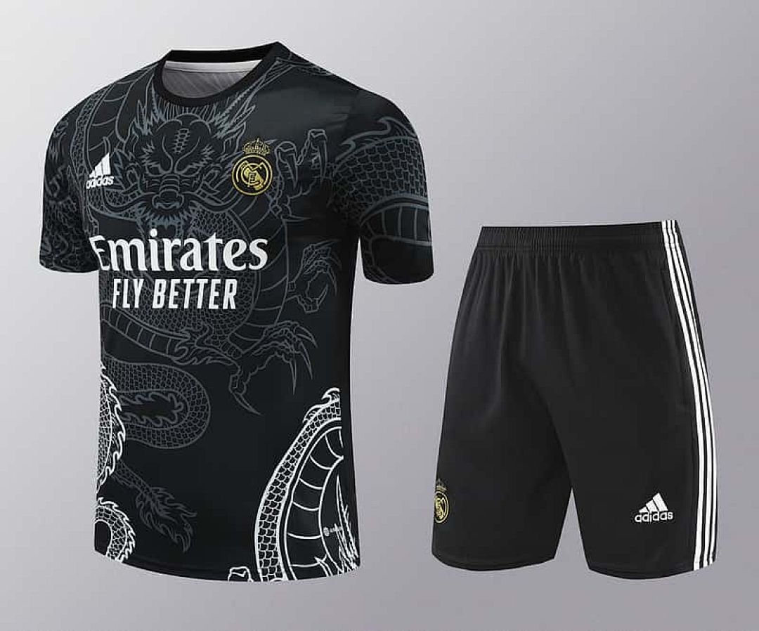 24-25 Real Madrid Dragon Black Training Kits(Top+Shorts)