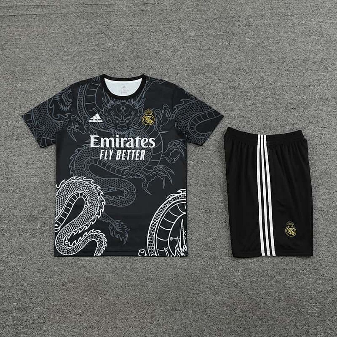 24-25 Real Madrid Dragon Black Training Kits(Top+Shorts) 2