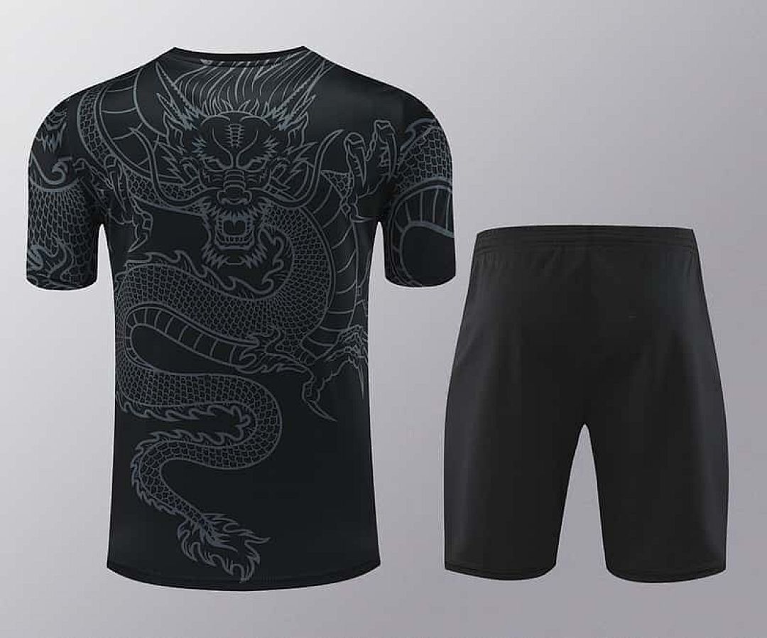 24-25 Real Madrid Dragon Black Training Kits(Top+Shorts) 4