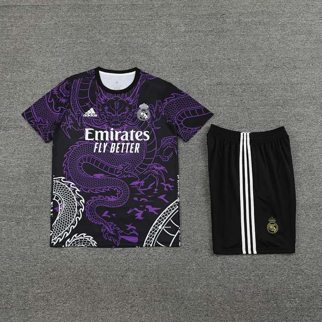 24-25 Real Madrid Purple Dragon Training Kits(Top+Shorts) 2