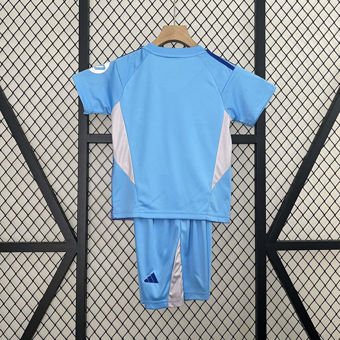 24-25 Real Madrid Goalkeeper Kid Kits Blue Youth Apparels 3