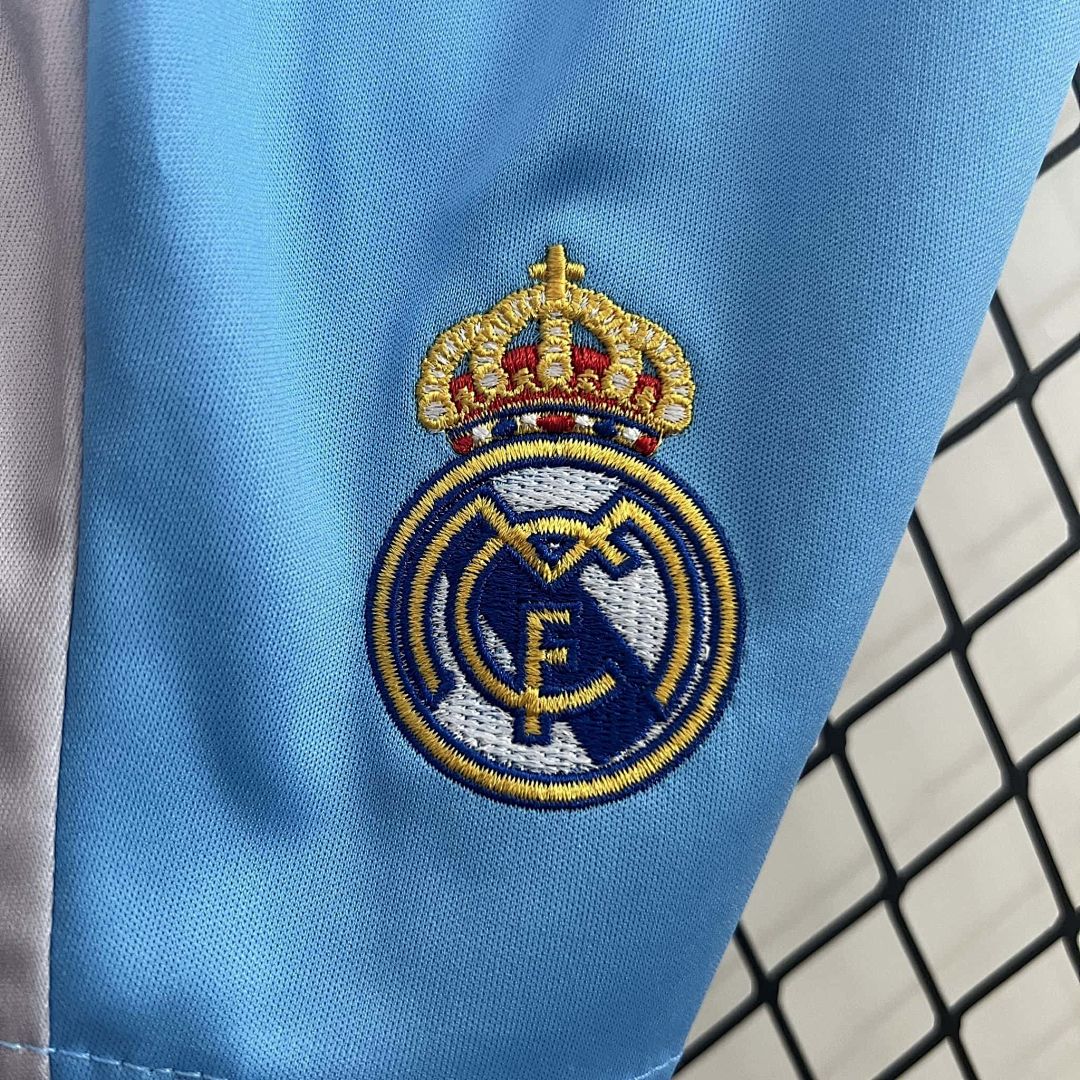 24-25 Real Madrid Goalkeeper Kid Kits Blue Youth Apparels 4