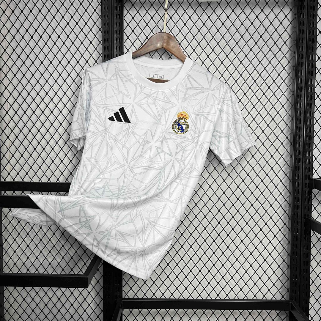 24-25 Real Madrid entraînement blanc kit football uniforme 4