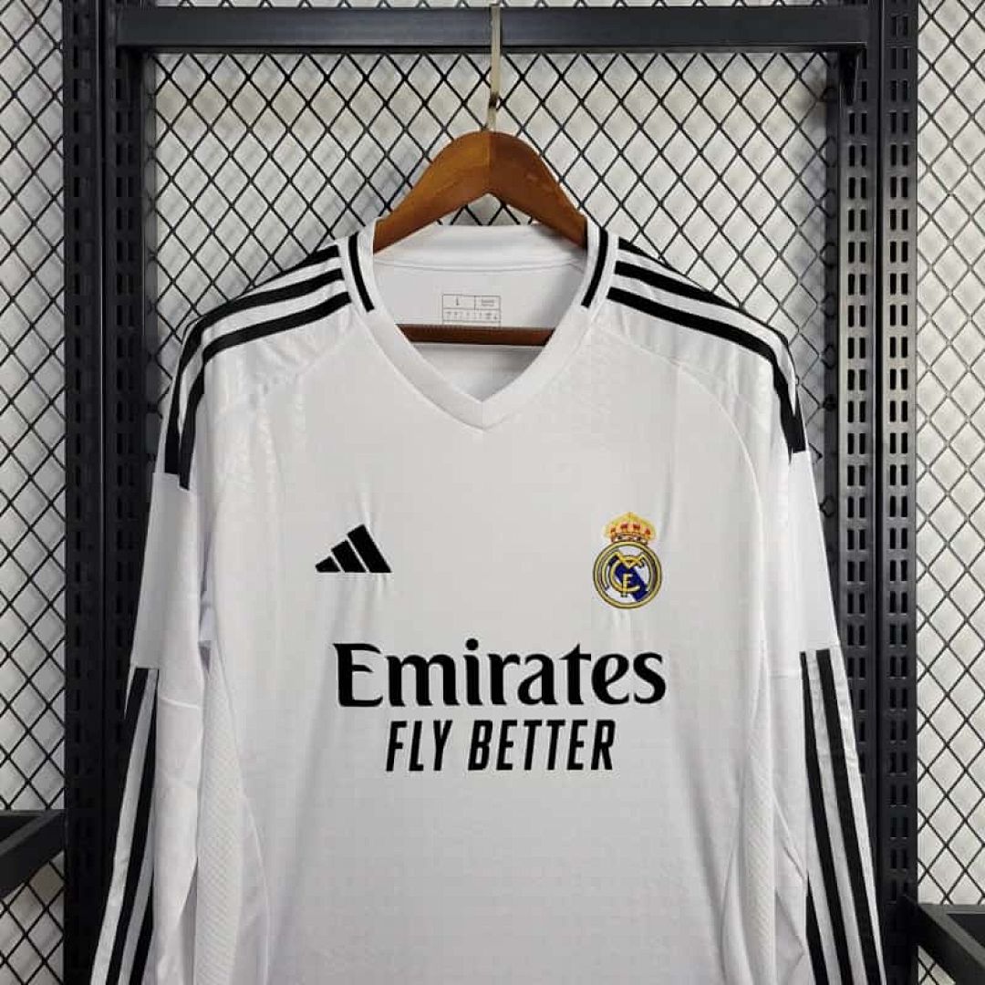 24-25 Real Madrid Home Kit Long Sleeve Shirt 4