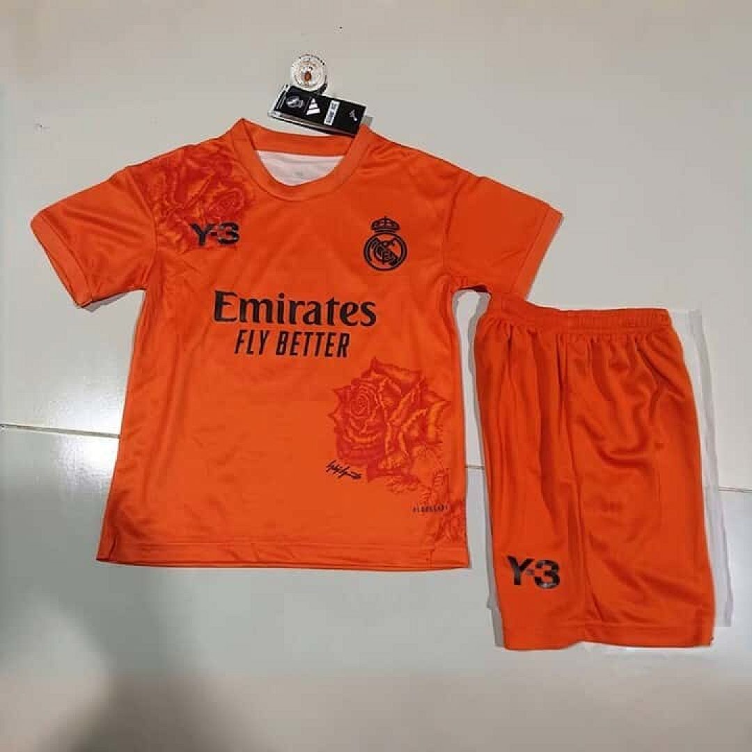 24-25 Real Madrid Y3 Kid Kits Orange Children Sets