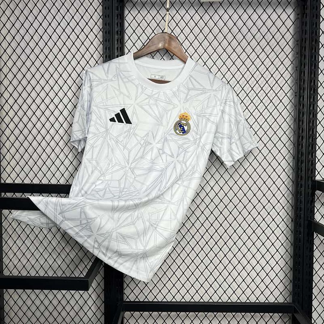 24-25 Real Madrid Pre-match White Training Kit 3