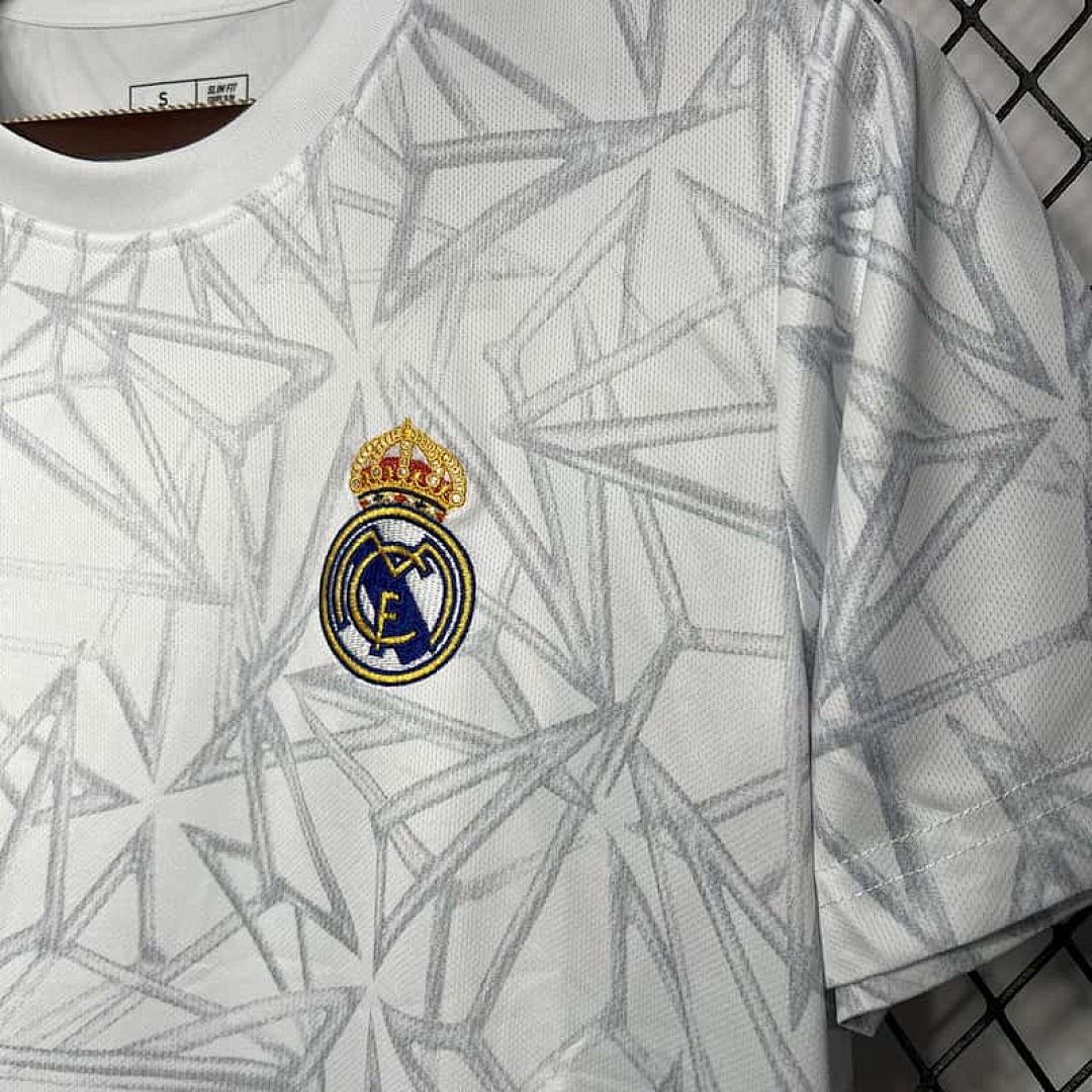 24-25 Real Madrid Pre-match White Training Kit 5