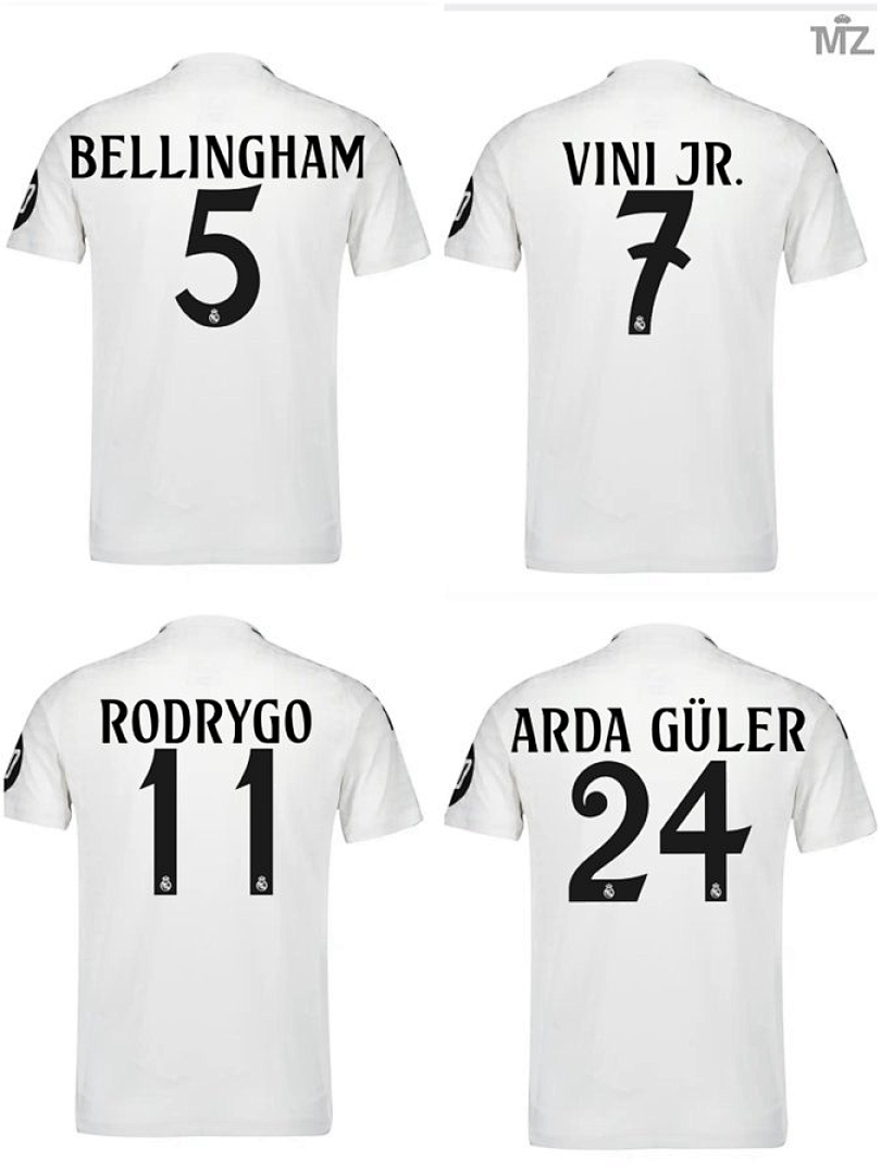 24-25 Real Madrid Home Kit Player Version Shirt S-5XL With All Kind of Badges 16