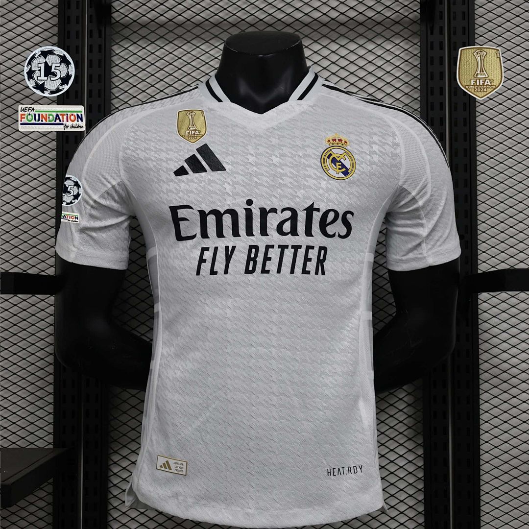24-25 Real Madrid Home Kit Player Version Shirt S-5XL With All Kind of Badges 20