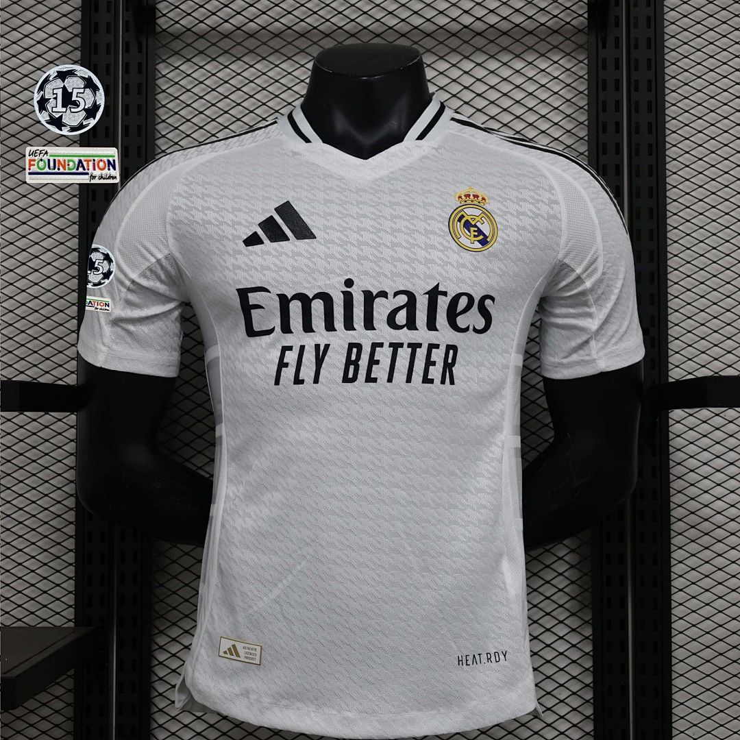 24-25 Real Madrid Home Kit Player Version Shirt S-5XL With All Kind of Badges 23