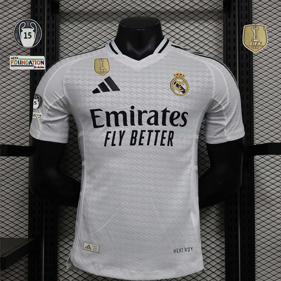 24-25 Real Madrid Home Kit Player Version Shirt S-5XL With All Kind of Badges 25