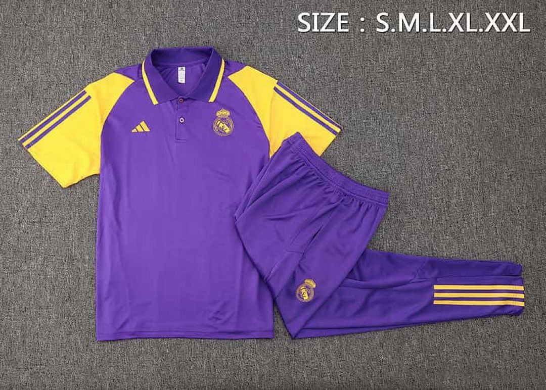 23-24 Real Madrid Purple Polo Suits 2