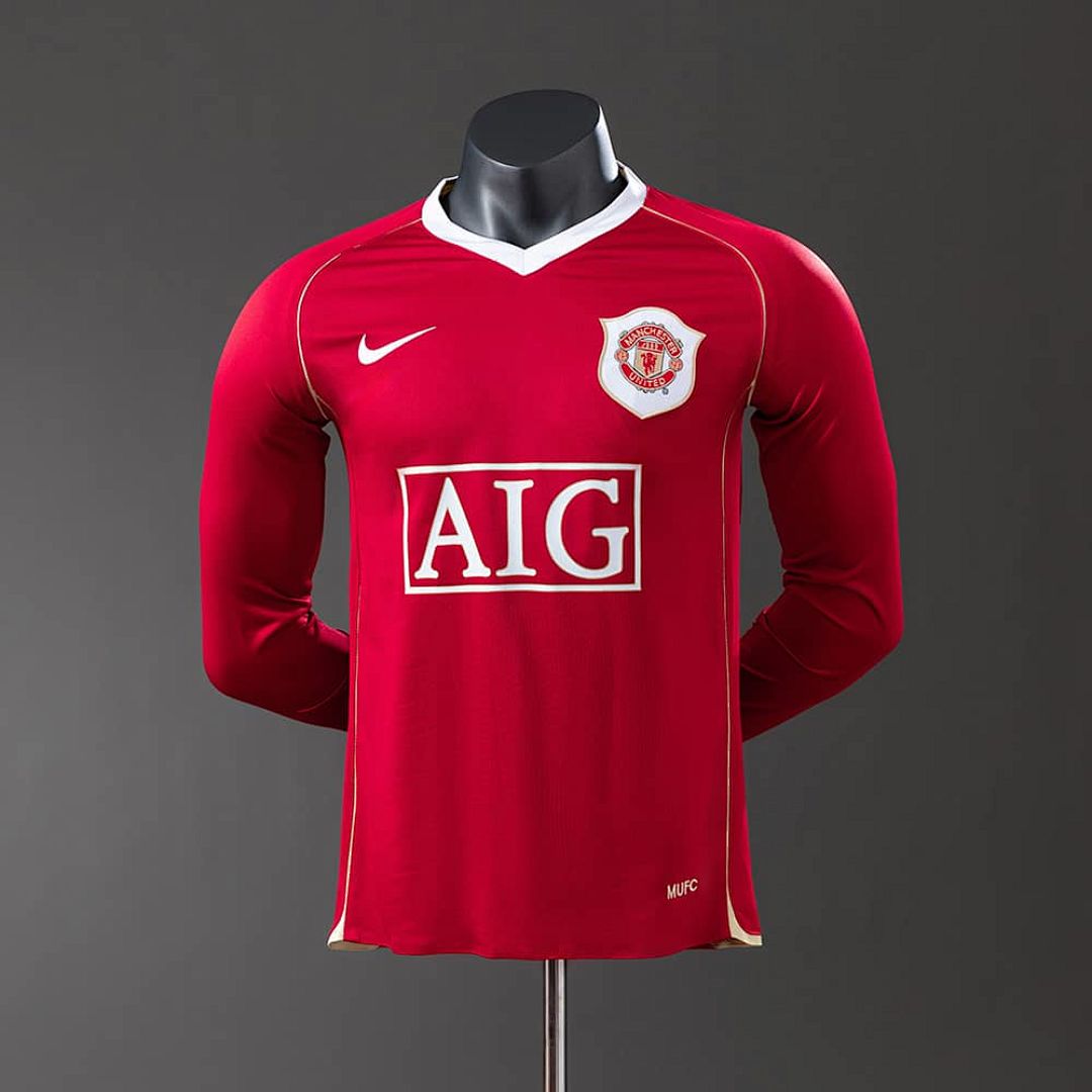M-U 06_07 Home Long Sleeve Player Version Retro Jersey S-3XL