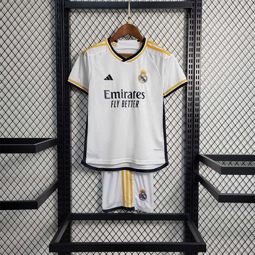 23-24 Real Madrid home kids kit