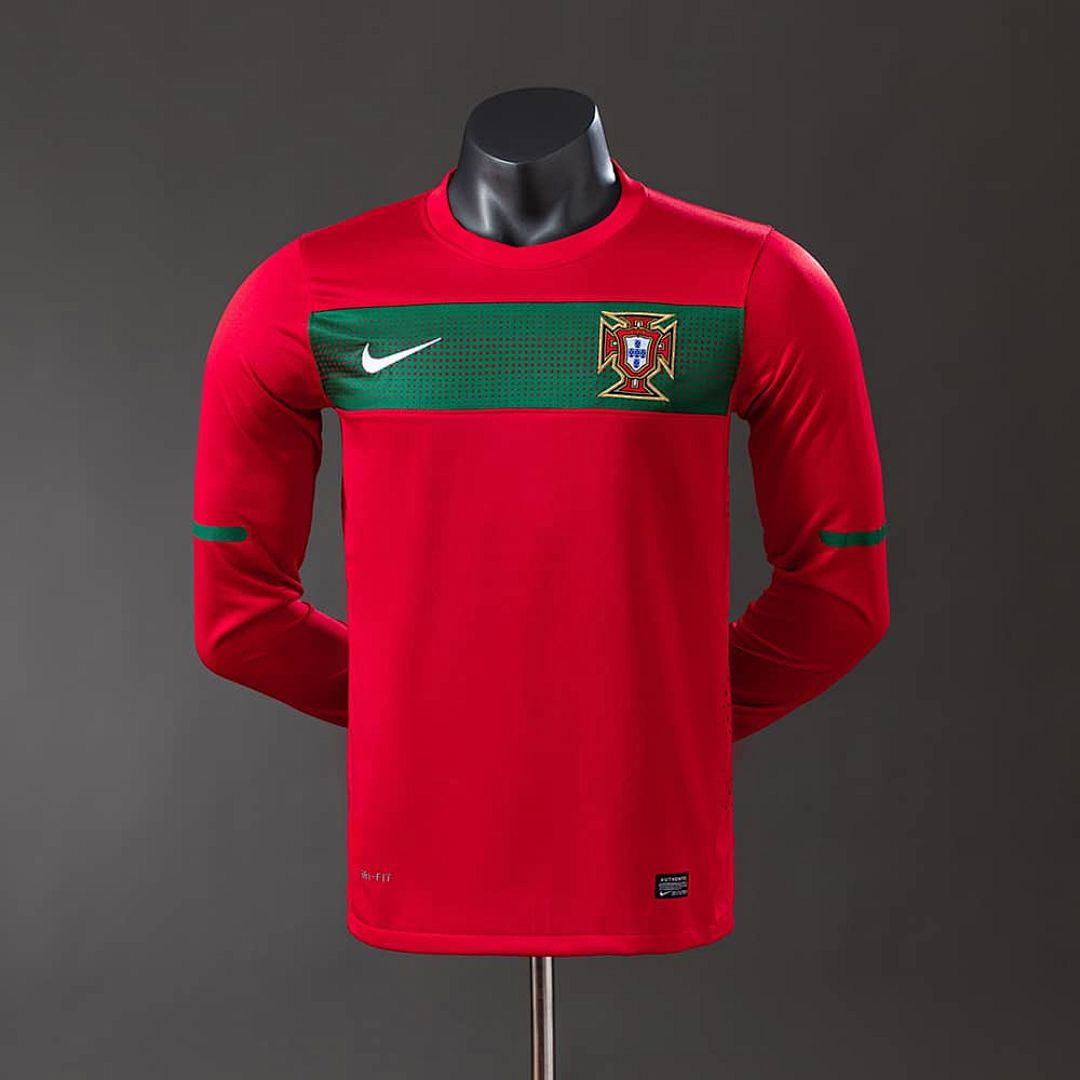 Portugal 2010 Player Version Retro Long Sleeve Home Jersey S-3XL