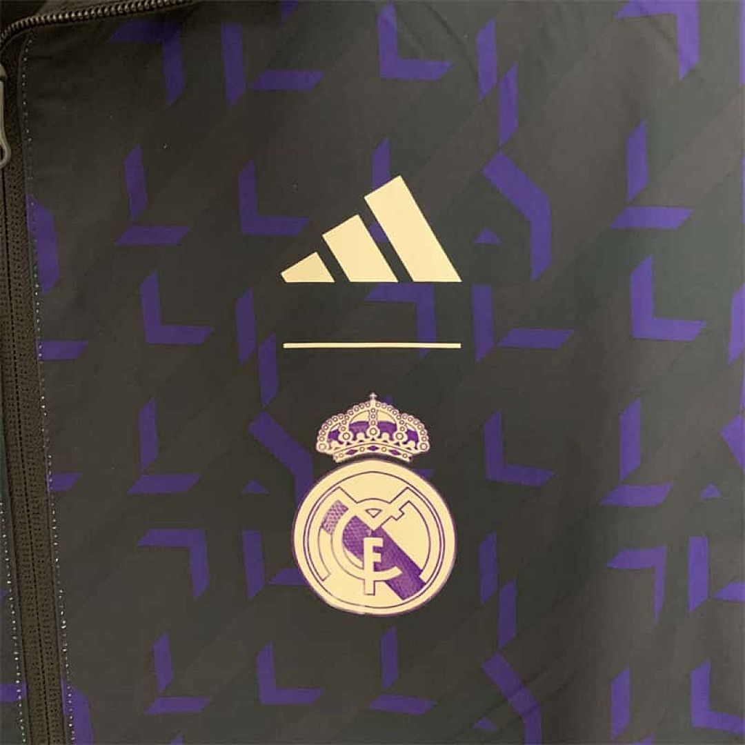 23-24 Real Madrid Trench Coat Reversible Windbreaker Navy 10