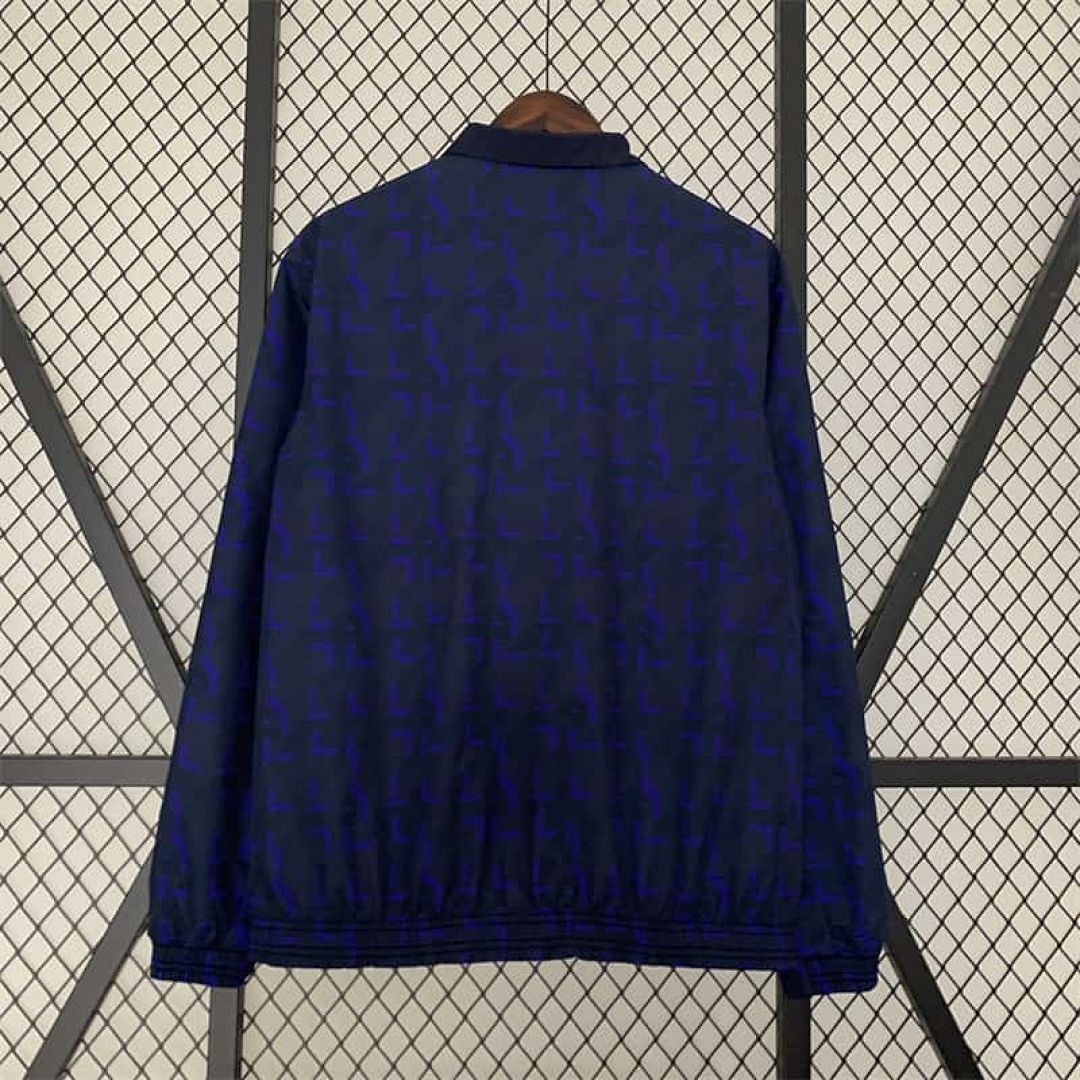 23-24 Real Madrid Trench Coat Reversible Windbreaker Navy 14