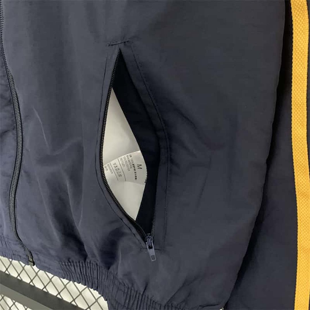 23-24 Real Madrid Trench Coat Reversible Windbreaker Navy 3
