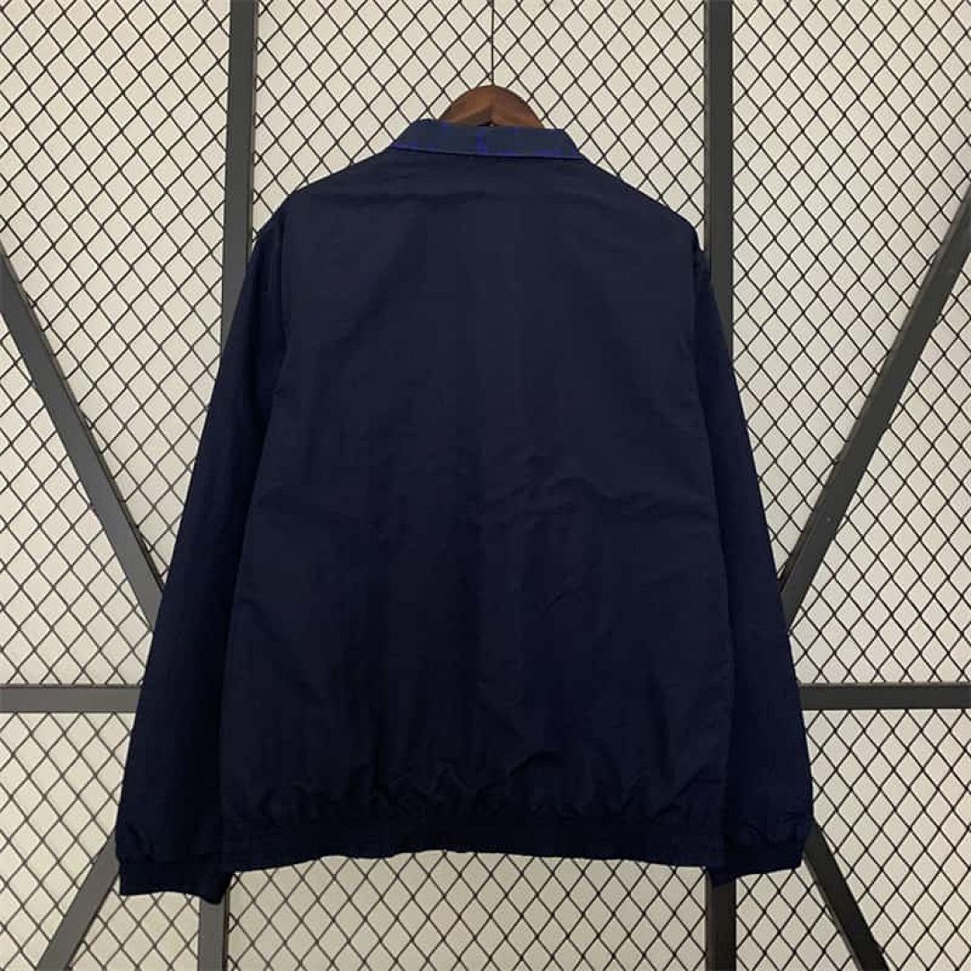 23-24 Real Madrid Trench Coat Reversible Windbreaker Navy 9